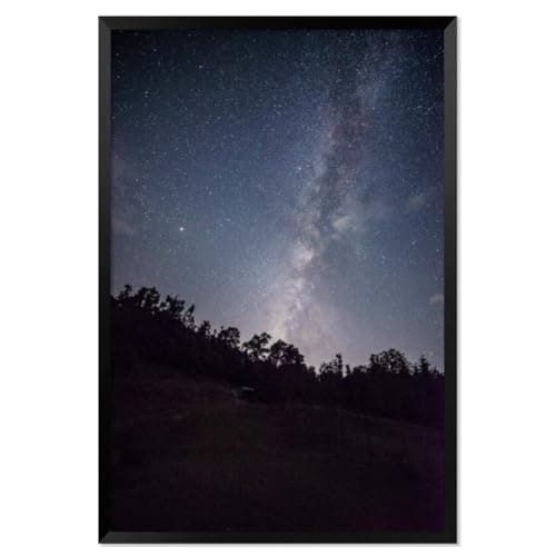 Chopta Uttrakhand india Milkyway at Deoria Black Framed Canvas Wall Art for Bedroom Living Room Kitchen Bathroom Posters Prints Pictures Wall Decor Painting Artwork 16x24