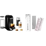 Nespresso Vertuo Plus Deluxe Coffee and Espresso Maker by Breville, Piano Black with Aeroccino Milk Frother Descaling Kit