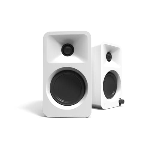 Kanto ORAMW 100W Powered Reference Desktop Computer Speakers with Bluetooth 5.0 and USB-C Input | Bi-Amplified | 100 Hz Automatic Crossover | Reference Quality Sound | Pair | White