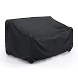 BROSYDA Patio Sofa Cover Waterproof - Heavy Duty 2-Seater Outdoor Couch Cover Patio Furniture Covers with Air Vent and Handles, 60" L×34" D×30" H, Black