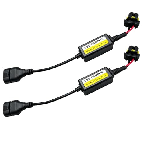 Xiqaler 2 PCS Car LED CAN Bus Decoder, 9005 9006 9012 Anti Flicker Harness Adapter Warning Canceller, Error Free Load Resistor LED Headlight Conversion Kit for Most Cars Trucks SUVs
