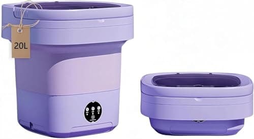 Portable Washing Machine, Mini Washer,20L Upgraded Large Capacity Foldable Washer.Deep Cleaning of Underwear, Baby Clothes and Other Small Clothes.Suitable for Apartments, Dormitories, Hotels.(Purple)
