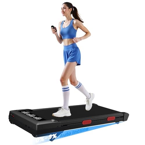 Superun Treadmills Walking Pad with 9% Auto Incline for Home Office, 3 in 1 Under Desk Walking Pad with Wide LED Display, Walking Pad with Smart APP & Remote Control, 300 Lbs Capacity