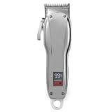 Hair Clippers Professional Barber Clipper for Men Cutting Trimmer Rechargeable Beard Trimer Machine can be Zero Gap(Silver)