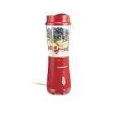 Hamilton Beach Portable Blender for Shakes and Smoothies, 14 Oz BPA Free Travel Cup & Lid, Durable Stainless Steel Blades, Personal Smoothie Blender, Red (51101RV)