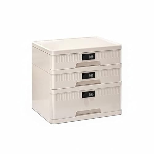 Bffcnl Desktop File Cabinet with -Saving Design Lockable Desktop Cabinet Large Capacity Locking Storage Drawer for Students, 3-Layer 1 Tall + 2 Short