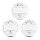 Battery Powered Detector Household Indoor Safety Monitor Battery Operated with Test Mute & Low Power Indicator Light (3P)