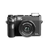 XUMIUZIY 5K Digital Camera for Photography, 75MP WiFi Vlogging Camera with 3 Inch Screen, 18x Digital Zoom, Auto Focus, Pop Up Flash, App Control, Mirrorless Cameras for Travel