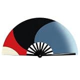 Simnek 1Pc Large Folding Hand Fan Retro Cloth Fabric Chinese for Men/Women Festival, Dance, Gift Held Folding