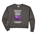 Womens Purple Squad Alzheimer Awareness Ribbon Support Team Comfort Colors Crop Sweatshirt