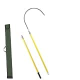 High Voltage Rescue Hook Hot Stick, Adjustable Operating Rod Hot Stick for Electric Power Maintenance, Fiberglass Spliceable Hot Stick with Storage Bag(Yellow,1.5m 1-Section 10-35kv)