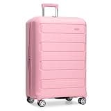 Traveler's Choice Pagosa Hardshell Expandable Luggage with Spinner Wheels, Pink, 27-Inch Medium