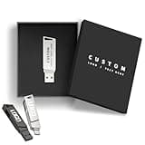 Kacenray Custom Rotary Type-C USB 3.0 Flash Drive, Personalized Logo Swivel Thumb Drive for Real Estate Brokers, Tech Seminars, Executive Welcomes, with Optional Custom Gift Box (100,128 GB)