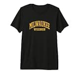 Milwaukee Wisconsin Vintage Sports Retro OS1 Gold Design Premium Tri-Blend T-Shirt