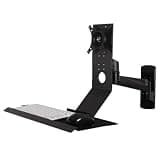 Monitor and Keyboard Wall Mount,Computer Desk,Adjustable Angle with Tray 17.7/24.6 Inch,Fits 15-27(Black,450mm)