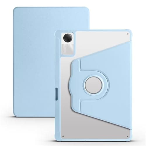 Generic case Compatible with Xiaomi Redmi Pad SE 11-inch (Couleur : Light Blue) Smart Case Rotating Stand Leather Silicon Hard Cover