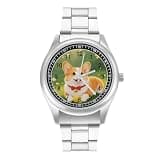 FodPand Analog Men Stainless Steel Band Watch Big Face Silver Wristwatch