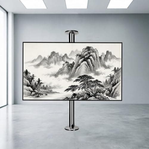 Adjustable Ceiling TV Mount Bracket - 360 Deg Rotation Tilt Swivel TV Mount, LCD TV Frame Floor Stand, Partition Rotating Frame, 32-65 Inches TV Cabinet Rotating Base(66-82CM)