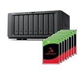 Synology DS1825+ 64TB Bundle (Seagate Ironwolf 8X 8TB) 8 Bay NAS Plus Series with Ryzen V1500B, 8GB Ram (32GB max), 2X 2.5GbE, 2X M.2 NVMe Slots.PCIe Slot for NIC Options