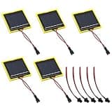 5 Pcs Mini Solar Panel, 3V 0.3W Polycrystalline Silicon Small Solar Cell, Pre-Wired with SM Connector, 2.4 x 2.4 in, for DIY Solar Power Projects and Educational Purposes