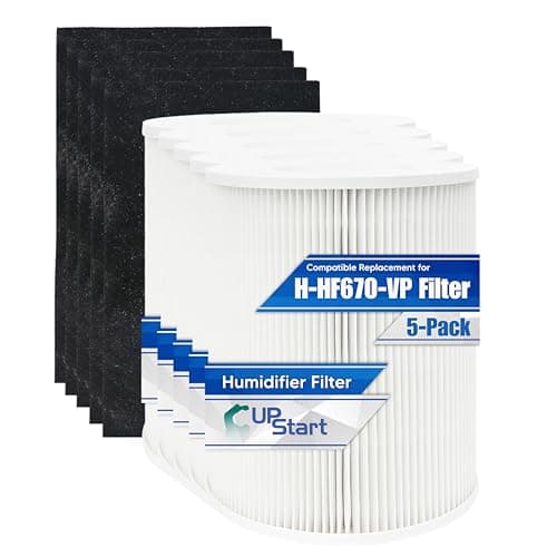 5-Pack H-HF670-VP Filter & Pre-Filters Set Replacement for Hunter Air Purifier Filter HP670 HP670WH- Compatible with Hunter H HF670 Filter Pack Activated Carbon Pre Filter H-HF670 Prefilter Parts