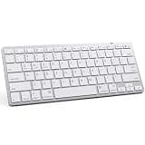 YORUNOHOSHI Multi-Device Bluetooth Keyboard for Mac, iPad, iPhone & Windows - Wireless for iPad Pro 12.9/11, Air, Mini, MacBook, Surface, Android Tablet - Switch 3 Devices, Auto-Reconnect, White