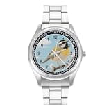 FodPand Mens Stainless Steel 3-Hand Analog Watch Easy Reader 40mm Dial