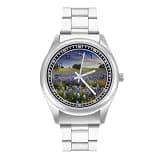 NTVOWPZO Three-Hand Analog Stainless Steel Watches for Men Easy Reader