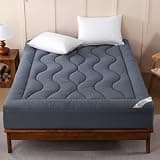 YOUR MOON 100% Wool Mattress Topper King Size, Thick Pillow Top Mattress Pad, 800GSM Natural Wool Filling, Back Pain Relief Bed Topper with Cotton Cover-16'' Depth, 78"x80" (Gray)