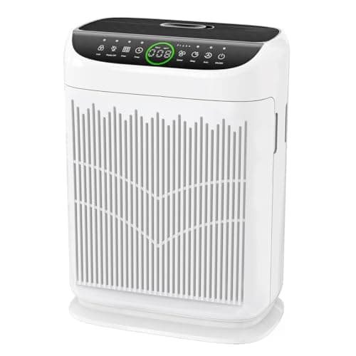 Akeelia Air Purifier for Home & Bedroom, Covers Up to 3000 Ft², HEPA Filter with Washable Pre-Filter, AQI Display for Pet Homes AP380-04