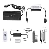 ECO LLC Linear Actuator Controller for Linear Motion Actuators DC Motor 12V Wireless Remote Motor Control Switch Kit 5A with 12V ACDC Adapter Power Supply,5A Black+Adapter
