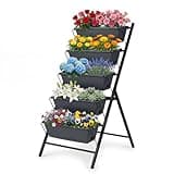 Giantex 5-Tier Vertical Garden Planter, Raised Garden Bed w/Drainage System & Removable Tray, Metal Frame Elevated Planter Boxes for Herb Vegetable Flower Grow, Outdoor Indoor Patio Balcony Backyard