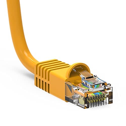 Cable Central LLC Cat 6 Ethernet Cable 40 Feet High Speed Internet Patch Cord Cat 6 with RJ45 Connector - Yellow UTP Booted 40 Ft Computer Network Cable, Internet Cable, Cat 6 Cable