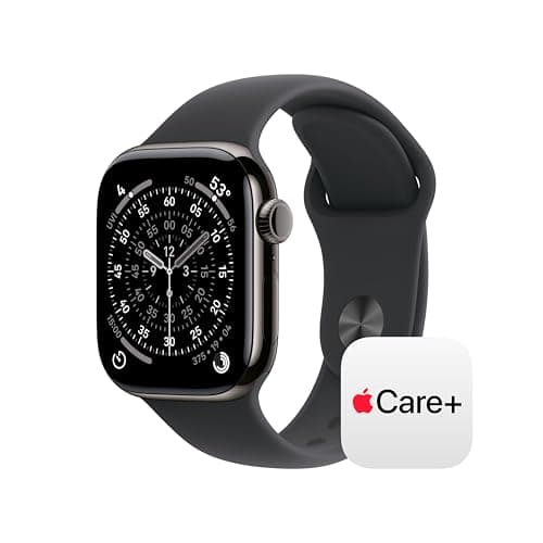 Apple Watch Series 11 [GPS + Cellular 42mm] Smartwatch with Slate Titanium Case with Black Sport Band - S/M. Sleep Score, Fitness Tracker, Health Monitoring with AppleCare+ (2 Years)
