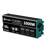 RIWAZO Modified Inverter 500W 800W 1000W 1500W 2000W 3000W 12VDC to 120V AC with 2 USB Port,PD 22W QC 18W Fast Charging(1000W)