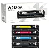 NexulKyi W2180A 218A Toner Cartridges (with Chip) Compatible for W2180A W2180X 218A 218X, for HP Color LaserJet Pro 3201dw 3301fdw 3301sdw 3301cdw,4 PACK-218A