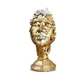 LVPETALIZE Thinker Statue Decor Items,Desk Decor Abstract Face Sculpture,Modern Home Décor Accents,Shelf Sculpture Decorations for Living Room,Office (Gold)