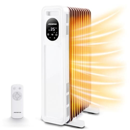 Oil Filled Radiator 11 Elements. 2300W Electric Radiators, Remote Control, 3 Modes and Adjustable Thermostat, 24h Timer, Safety Protection, Silent