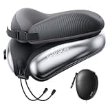 Restnature Neck Pillow for Traveling, Travel Pillows for Airplanes, Adjustable Neck Pillow Airplane Travel Essentials - 2 Layer Patented | Inflatable Air Loop & Memory Foam for 360° Ergonomic Support
