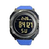 MONDISOLT Digital Sports Watch for Men, Tactical Military Style, Waterproof, Round Face with Day-Date Display (C-Blue)