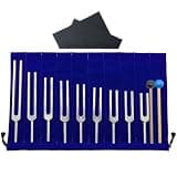 9 Pcs Solfeggio Tuning Forks Set for Sound Healing, Aluminum Alloy Instruments with Dual-Color Mallets, Includes Portable Storage Bag and Wipe Cloth, 174 to 963 Hz Frequencies
