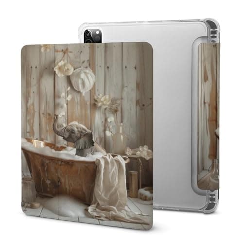 Pfofrlofafa Playful Elephant Bathroom Case for iPad Pro 2020/2021/11in iPad 2020 10.2in Case Air 4/5 10.9in