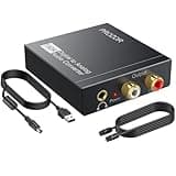 PROZOR 192KHz Digital to Analog Audio Converter DAC Digital Optical to RCA Analog L/R Converter, SPDIF Toslink Optical to 3.5mm Jack Adapter for PS3 HD DVD PS4 Amp Apple TV Home Cinema -Aluminum Alloy