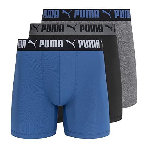 PUMA mens 3 Pack Athletic Fit Boxer Briefs, Star Sapphire, Medium US