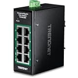 TRENDnet 8-Port Industrial Gigabit PoE+ DIN-Rail Mini Switch, TI-PGLC80, NDAA + TAA Compliant, 200W Power Budget, 16Gbps Switching Capacity, IP30 Rated, Extra Small Housing Design