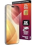 ZAGG Glass+ Screen Protector for iPhone 17 Pro Max - 3X Stronger, Impact & Shatter Protection, Scratch & Smudge-Resistant iPhone Tempered Glass, InvisibleShield, Easy PerfectFit Install