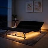 KEIKI King Adjustable Bed Frame with Remote, Head & Foot Incline, Zero Gravity, 4 USB Ports & Under-Bed Nightlight, Quiet Motor Base, Black