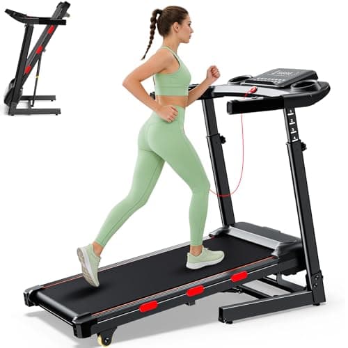 BMJX US Treadmills for Home, Walking Pad Treadmill with Incline, Portable Treadmill with Handle, 350 lbs Weight Capacity, (Black, L)
