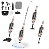 Steam Mop - All-in-one Powerful Handheld Steam Cleaner Detachable Floor Steamer with 11 Accessories, MultiPurpose Steamer for Hardwood Floors, Clothes,Windows,Tiles,Carpet, Whole Home Use(Rose Gold)