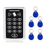 AMOCAM Door Access Control System, Stand-Alone Password Keypad + 5PCS Key Fobs Keychains for Entry Home Security Access Controller